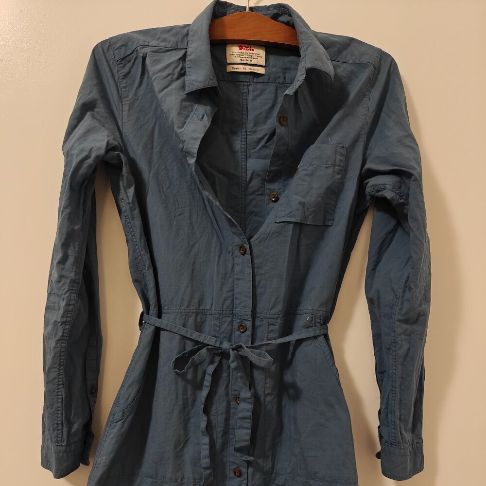 Fjallraven Long Sleeve Shirt Dress in Slate Blue